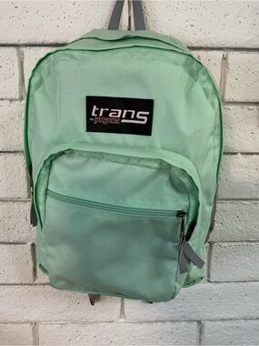 Trans by JanSport Mint Green Backpack🎒School Bag Padded Straps Mesh Pocket 4 Zip